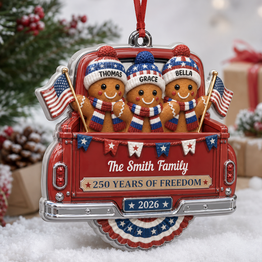Freedom And Family Love United States Of America - Real 3D Relief Ornament