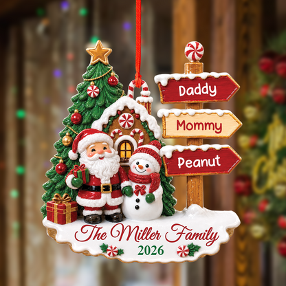 Family Christmas Personalized Ornament - Real 3D Relief Ornament