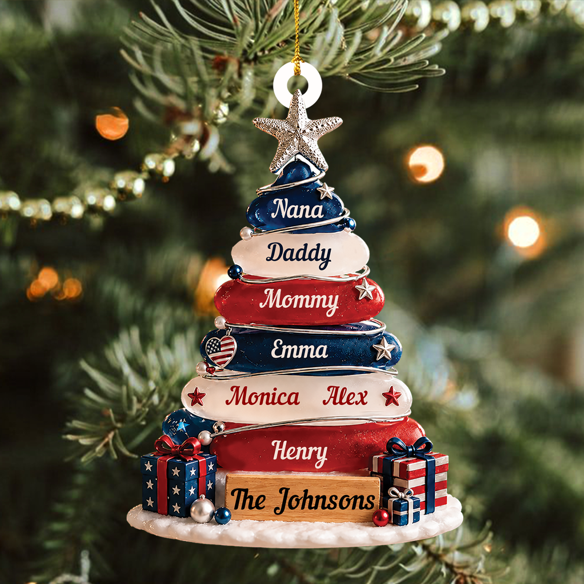 A Cozy Christmas United States Of America - Real 3D Relief Ornament
