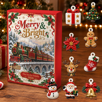Merry And Bright Advent Calendar 2026 24 Day Christmas Countdown Box With Cute Figurines - Advent Calendar Box-Box&Acrylic