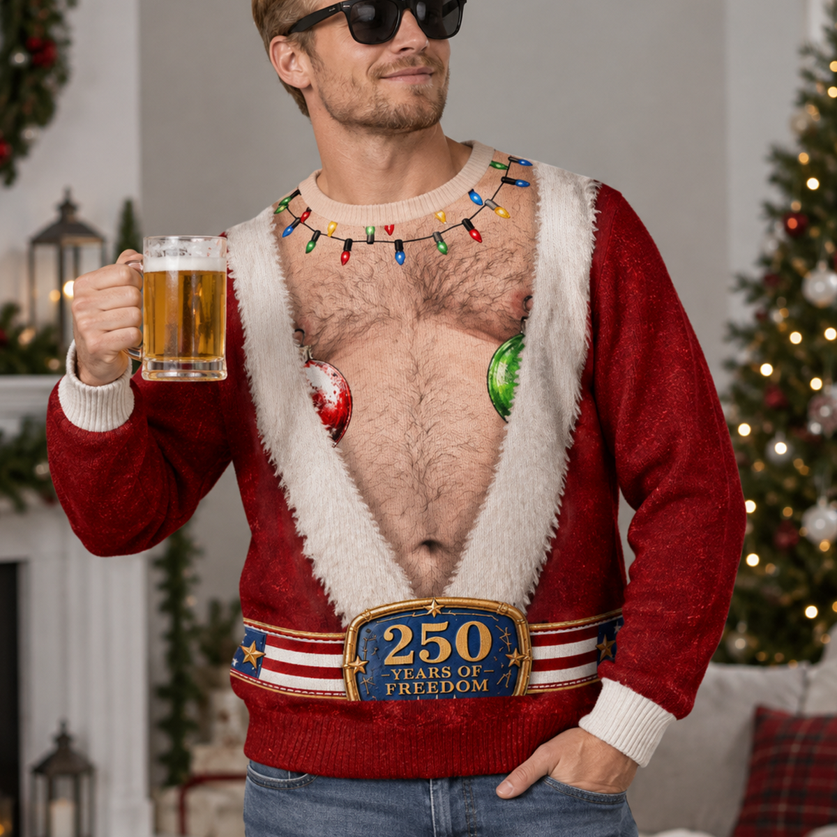 Funny Big Belly - Personalized All-Over-Print Sweatshirt - Wool Sweater