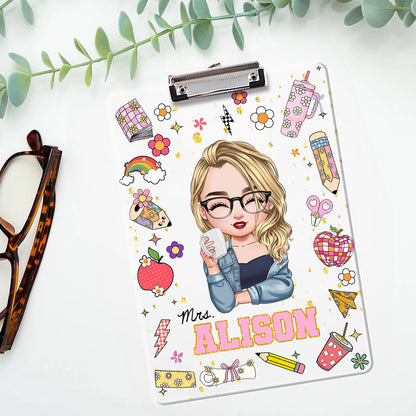 Personalized Back To School Teacher Gifts - Custom Acrylic Clipboard With Teacher Name