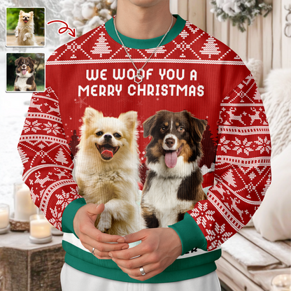 We Woof You Ugly Sweatshirt - Unisex Wool Jumper - Christmas Gift