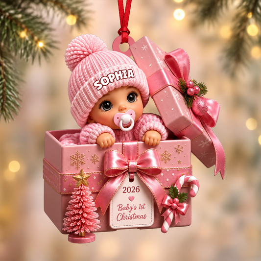 Personalized Christmas Baby Shower Christmas - Real 3D Relief Ornament