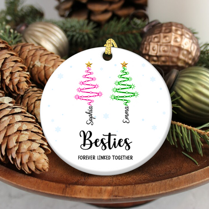 Besties Linked Together - Real 3D Ceramic Ornament