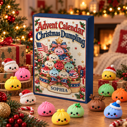 America Dumpling Advent Calendar - Dumpling Advent Calendar - 24 Mini Dumpling Squishies - Family Countdown Calendar