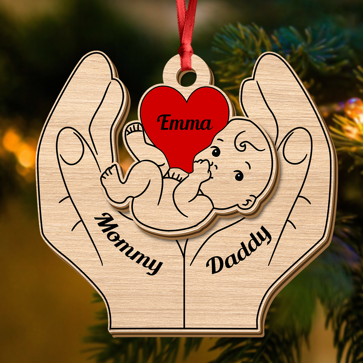 Meilleures amies pour toujours - Ornement de Noël personnalisé en bois à 2 couches