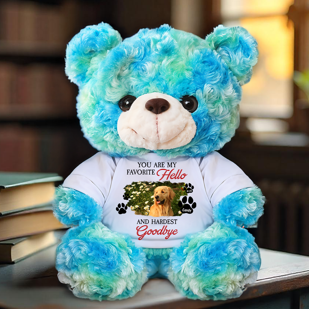 My Favorite Hello - Memorial Personalized Custom Teddy Bear Plush - Sympathy Gift For Pet Lover
