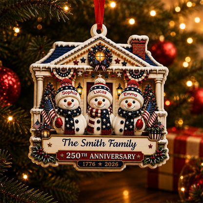 Personalized America 250th Anniversary - Real 3D Relief Ornament 2