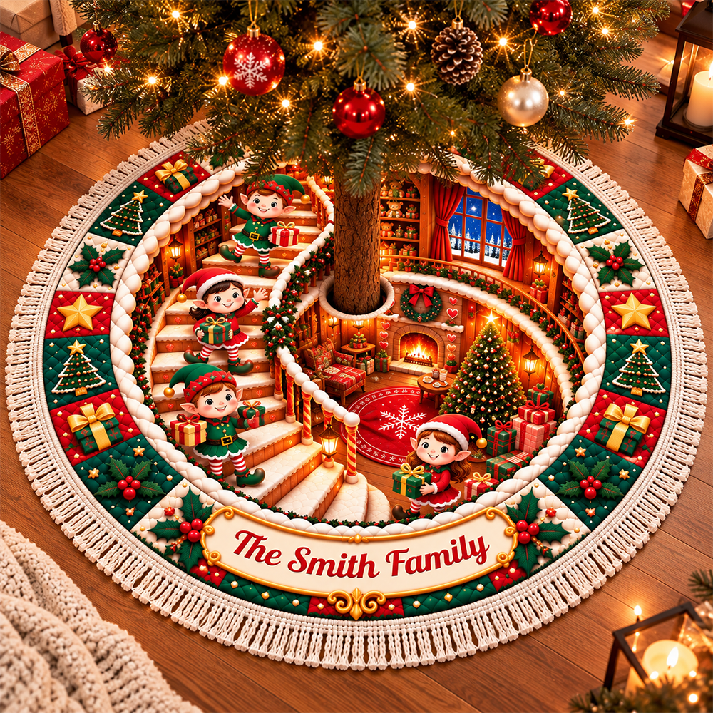 Warm Wishes In Cozy House Shaped Doormat - Personalized Christmas Decor 3D Round Rug