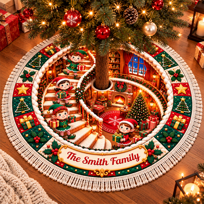 Warm Wishes In Cozy House Shaped Doormat - Personalized Christmas Decor 3D Round Rug