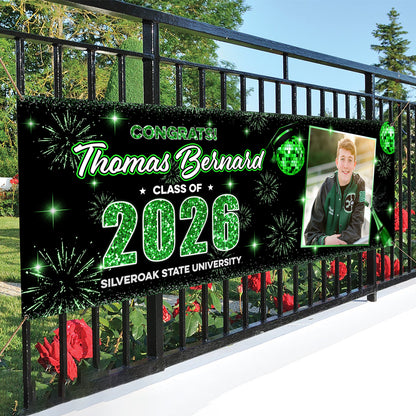 Custom Photo Congrats 2026 Style Personalized Banner - Graduation Decor