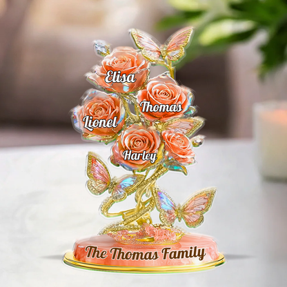 Custom Family Roses - Custom Figure Personalized Acrylic Block Plaque