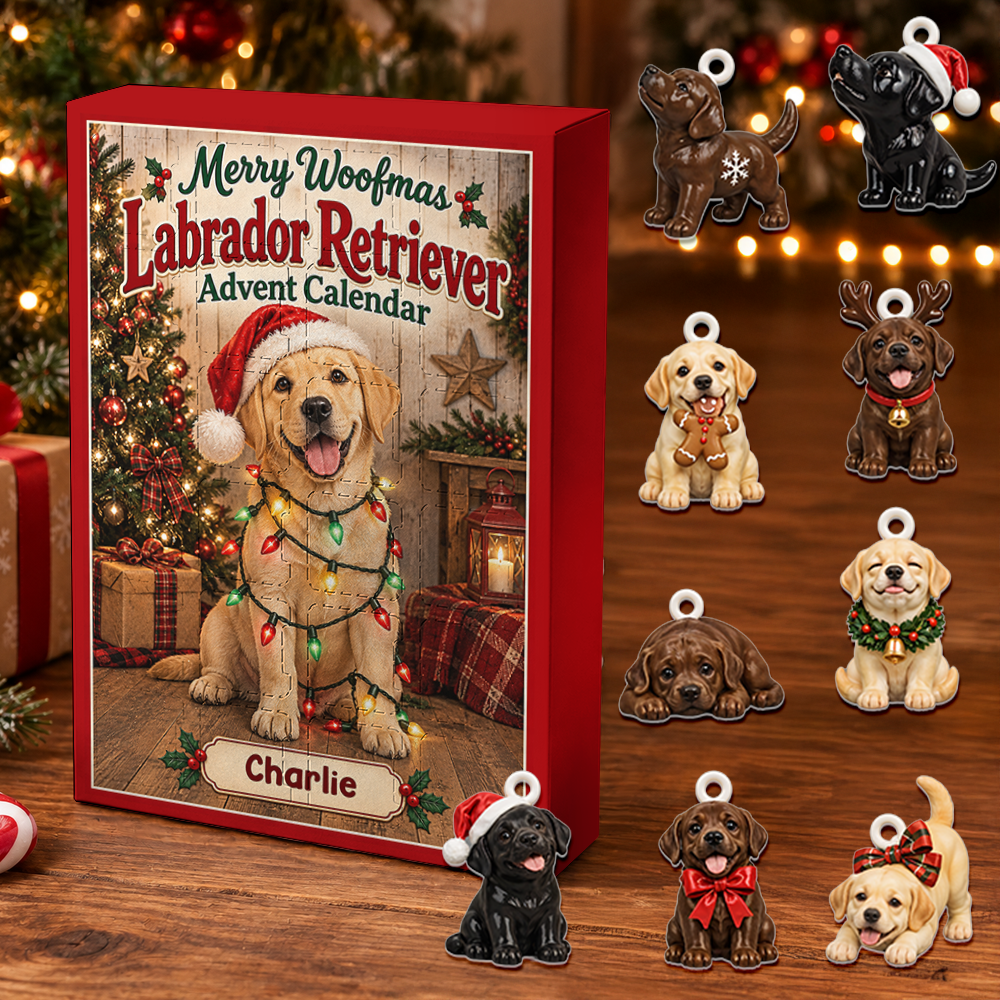 Labrador Retriever Advent Calendar 2026 24 Day Christmas Countdown Box With Cute Figurines - Advent Calendar Box-Box&Acrylic