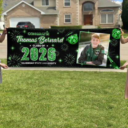 Custom Photo Congrats 2026 Style Personalized Banner - Graduation Decor