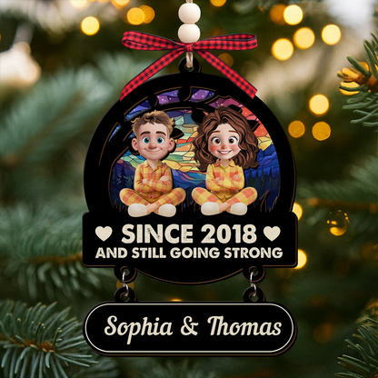 Love You Forever Christmas Wooden Ornament With Tag - Personalized Gifts