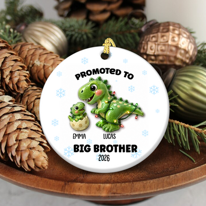 Proud New Big Sibling Gift - Real 3D Ceramic Ornament