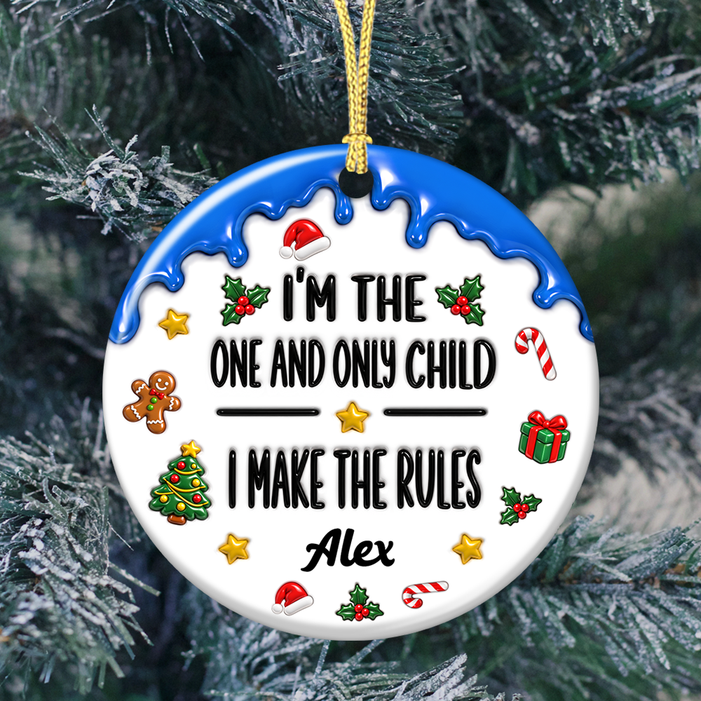 Funny Family Rules Merry Christmas - Real 3D Relief Ornament