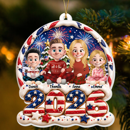 Our Family 250 Years Of Freedom Anniversary - Real 3D Relief Ornament