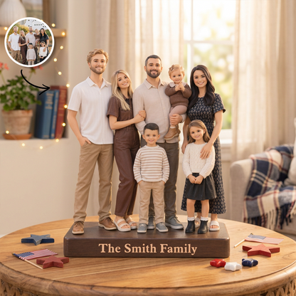 Custom Photo Figurine Our Family - 3D Couple, Family, Pet Portrait Statue