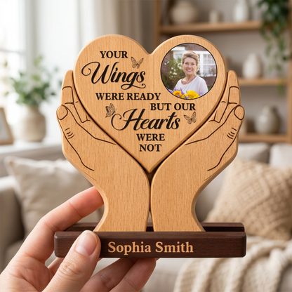 Your Wings Were Ready But My Heart Was Not - Custom Premium Wooden Name Puzzle