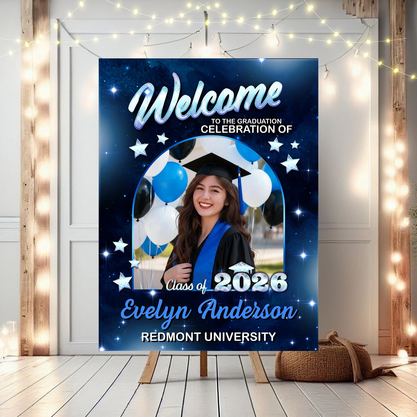 Class Of 2026 Party - Personalized Graduation Welcome Sign - Custom Photo Welcome Sign - Graduation Gifts