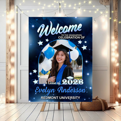 Class Of 2026 Party - Personalized Graduation Welcome Sign - Custom Photo Welcome Sign - Graduation Gifts