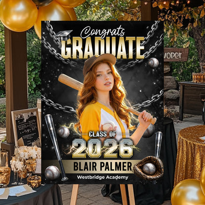 Class Of 2026 Sport Personalized Graduation Welcome Sign - Custom Photo Welcome Sign - Graduation Gifts