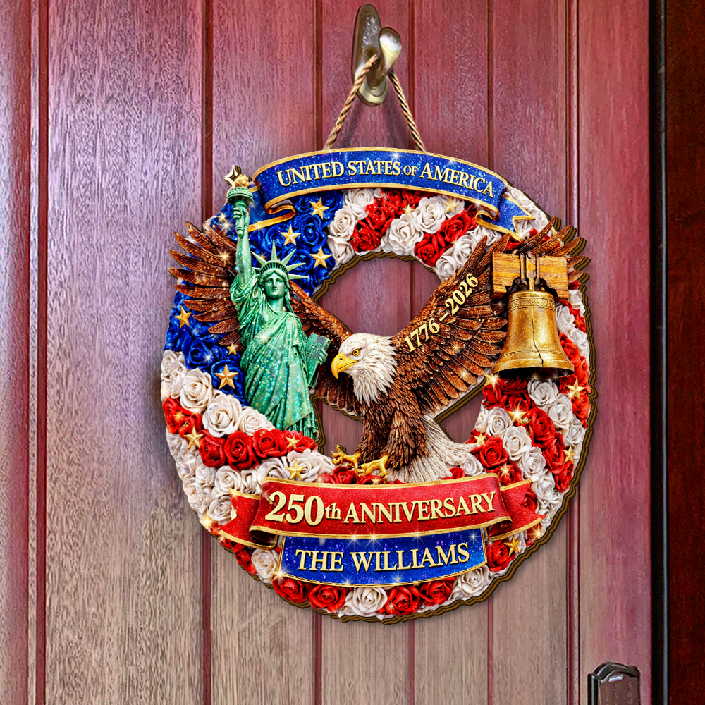 Custom Wood Sign - Personalized America 250th Anniversary Gifts
