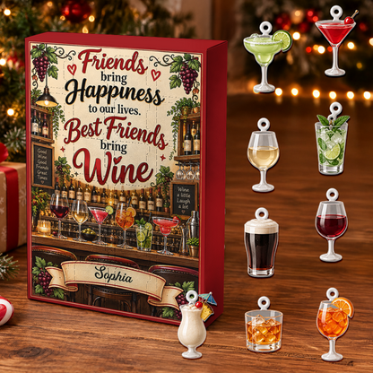 Good Wine Advent Calendar 2026 24 Day Christmas Countdown Box With Cute Figurines - Advent Calendar Box-Box&Acrylic