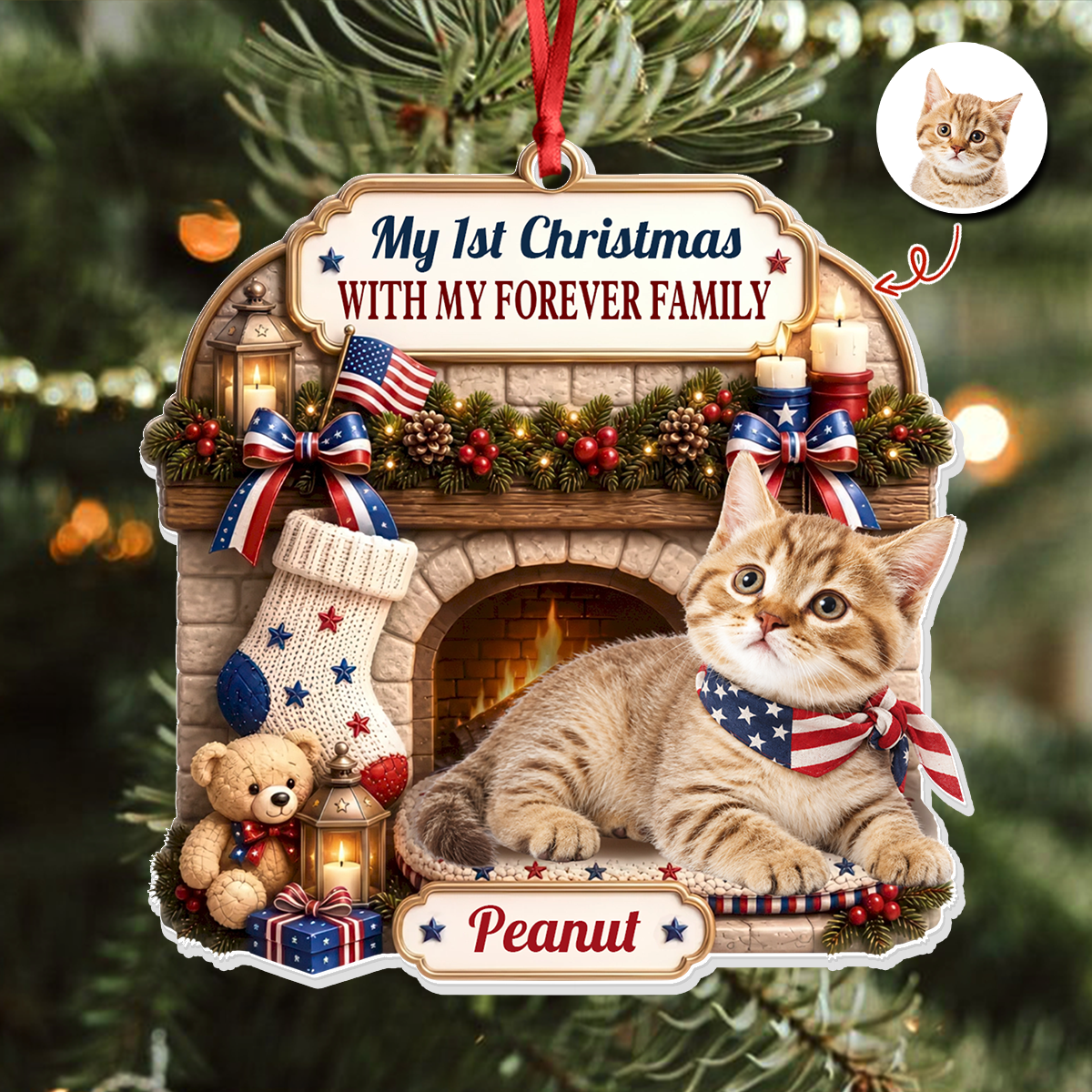 Our Family Baby First Christmas - Real 3D Relief Ornament