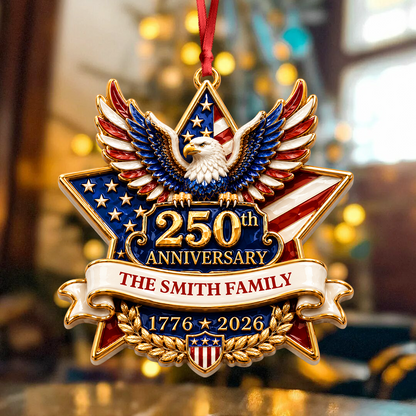 American Pride Lives On Personalized  250th Anniversary Ornament - Real 3D Relief Ornament