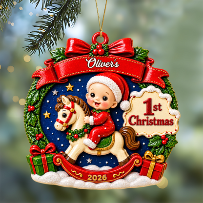 Our Little Miracle Family Christmas Names - Real 3D Relief Ornament 2