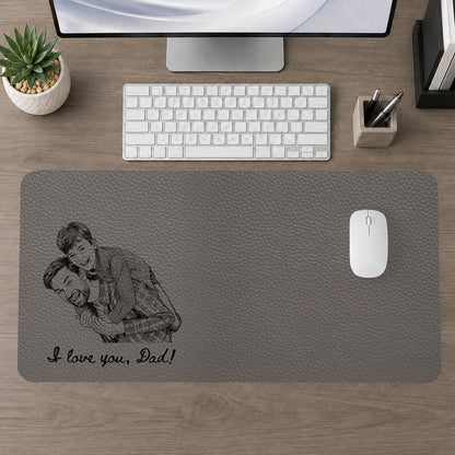 Best Dad Ever - Personalized Leather Desk Mat
