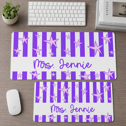 Custom Name Teacher Gifts - Personalized Leather Desk Mat - Gift For Her