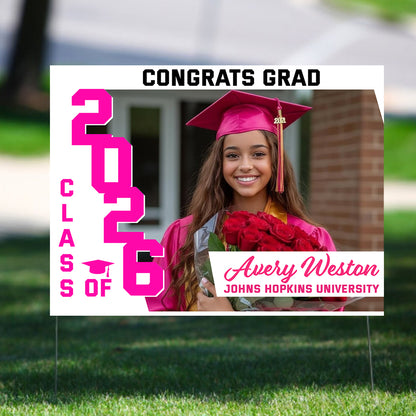 Graduation Classic Lawn Sign, Graduation Gift - Personalized Graduation Yarn Sign With Stake