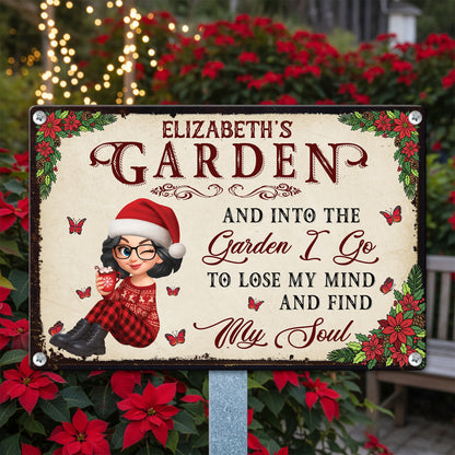 And Into The Garden I Go Gardening - Personalized Metal Sign