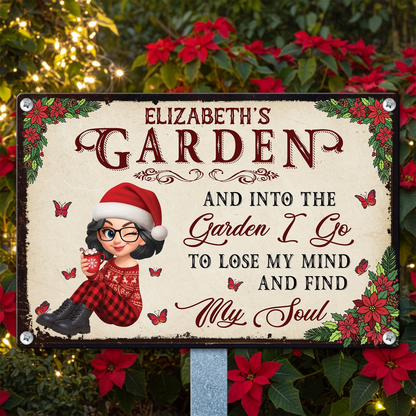 And Into The Garden I Go Gardening - Personalized Metal Sign