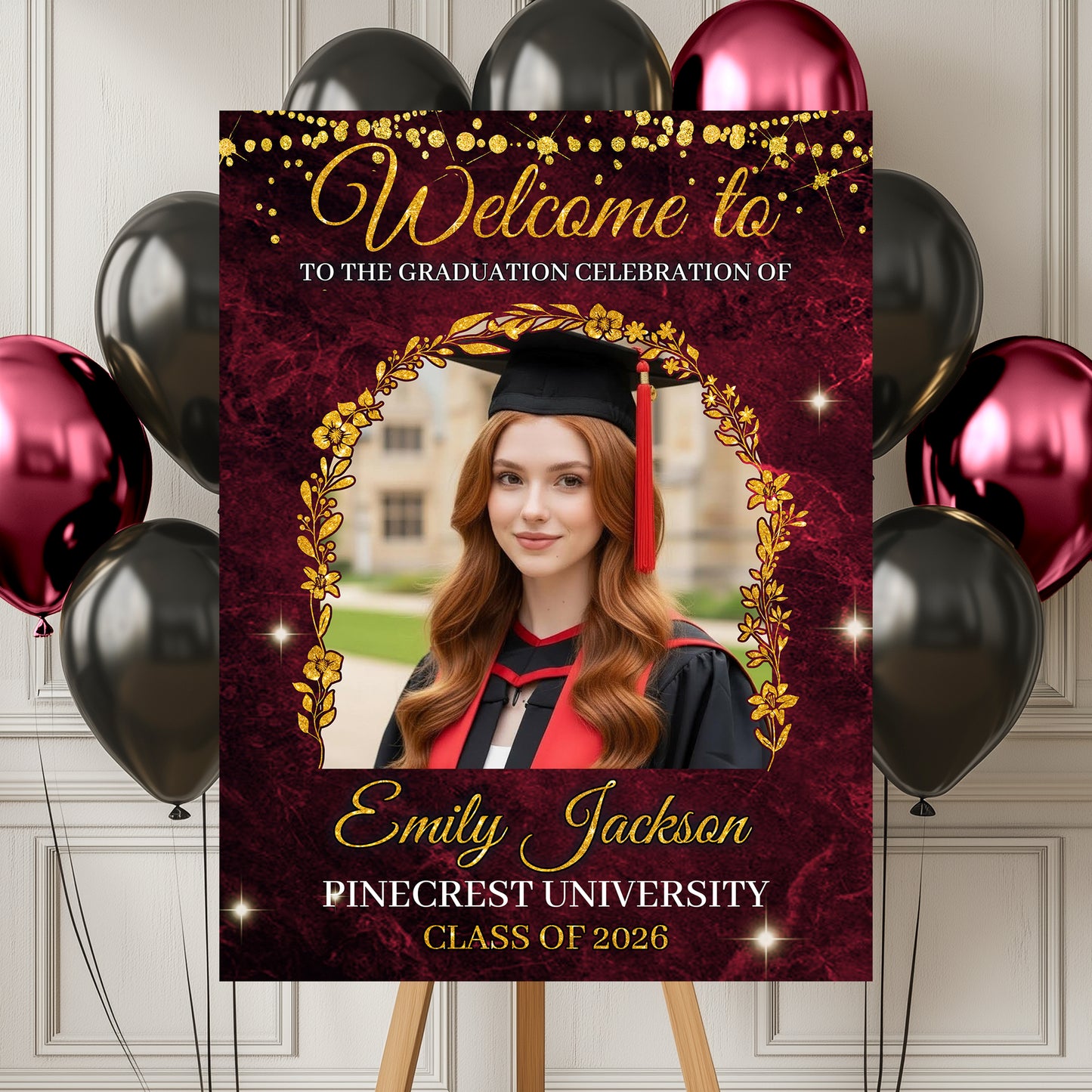 Class Of 2026 Light Graduation Party - Personalized Graduation Welcome Sign - Graduation Gifts