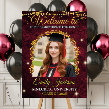 Class Of 2026 Light Graduation Party - Personalized Graduation Welcome Sign - Graduation Gifts