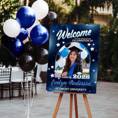 Class Of 2026 Party - Personalized Graduation Welcome Sign - Custom Photo Welcome Sign - Graduation Gifts