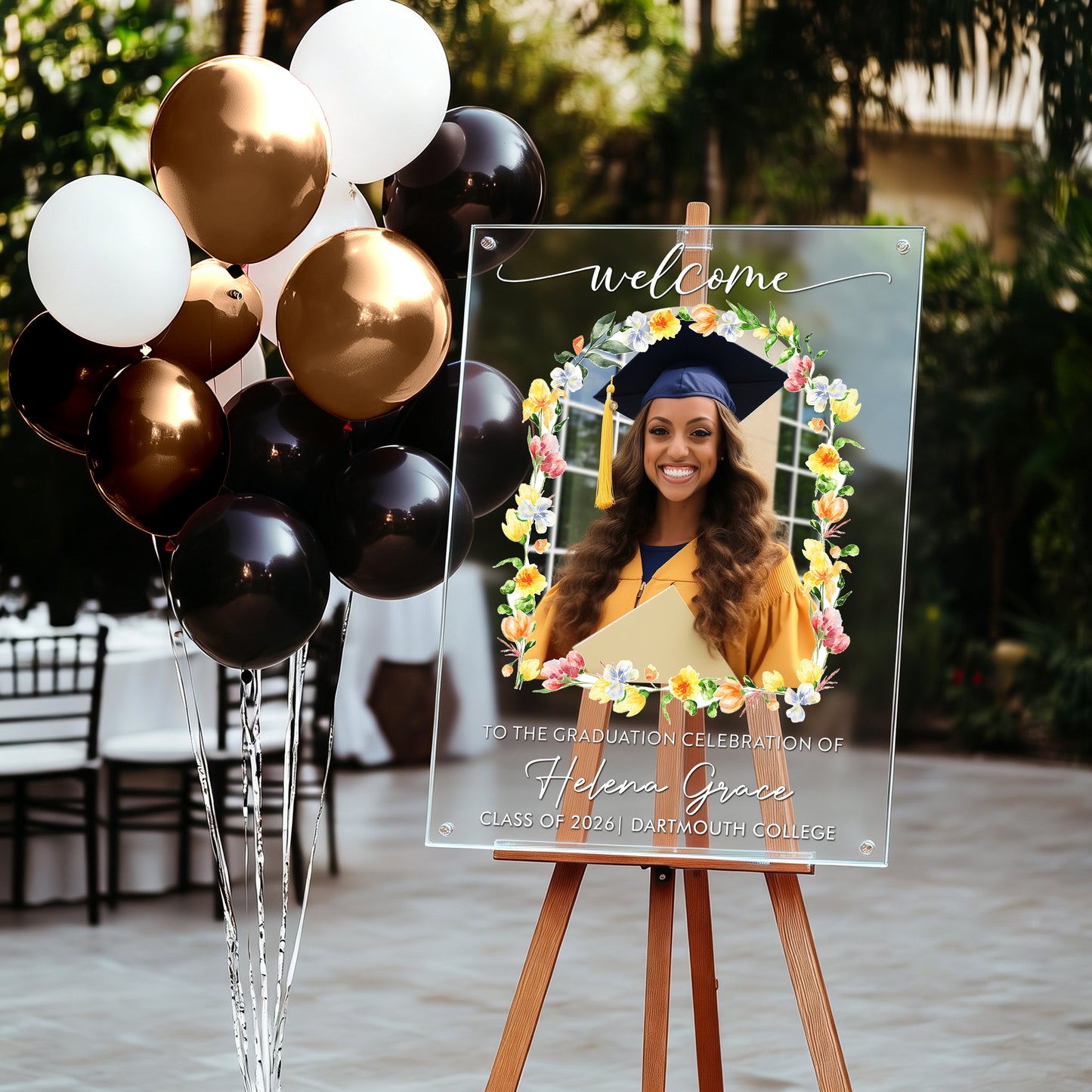 Congrats Graduation - Personalized Graduation Welcome Sign - Custom Acrylic Celebration Sign