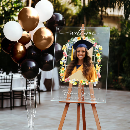 Congrats Graduation - Personalized Graduation Welcome Sign - Custom Acrylic Celebration Sign