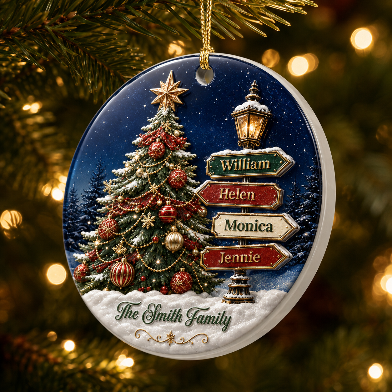 Our Family This Christmas - Real 3D Ceramic Ornament