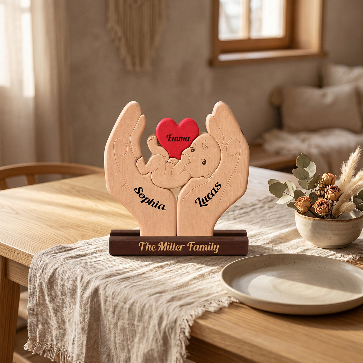 Personalized Baby New Born Puzzle - Custom Premium Wooden Name Puzzle - Christmas Gifts - New Mom New Dad