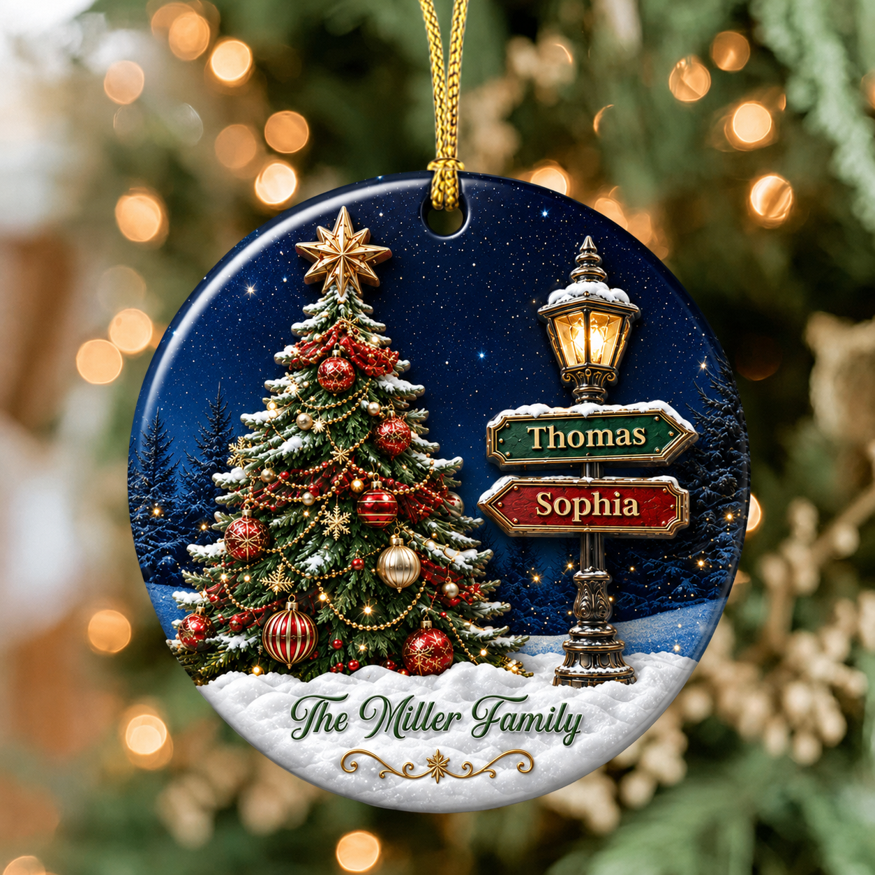 Our Family This Christmas - Real 3D Ceramic Ornament