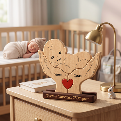 Personalized Baby New Born Our Little Baby Puzzle - Custom Premium Wooden Name Puzzle - Christmas Gifts - New Mom New Dad