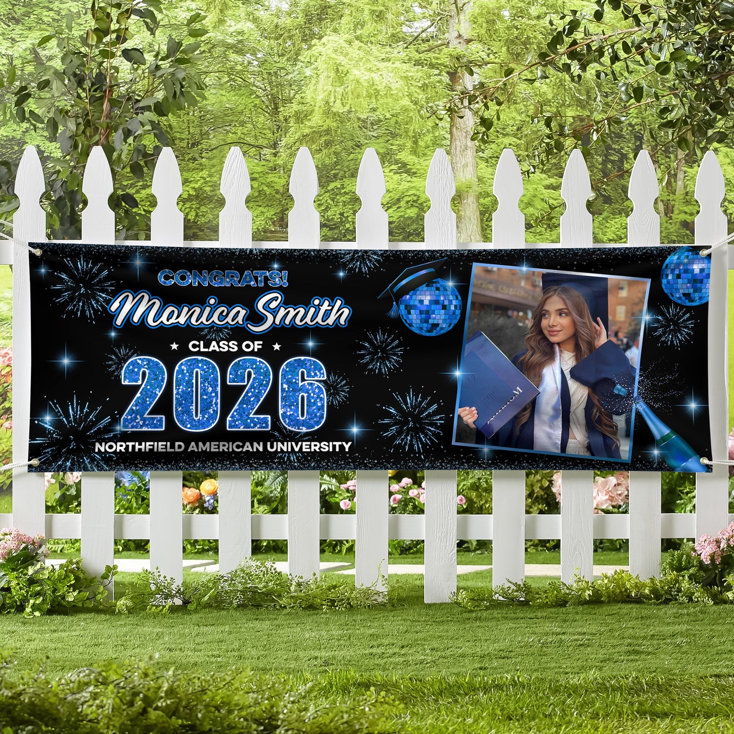 Custom Photo Congrats 2026 Style Personalized Banner - Graduation Decor
