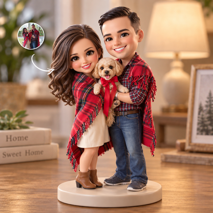 Couple Custom Photo Figurine - 3D Couple, Family, Pet Portrait Statue