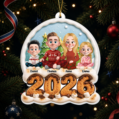 Our Family Christmas 2026 - Real 3D Relief Ornament